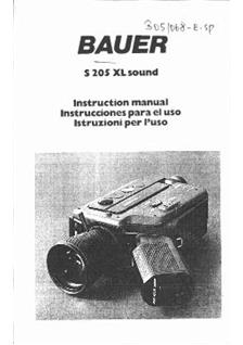 Bauer S 205 XL manual. Camera Instructions.
